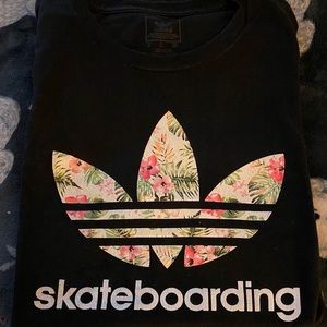 Very tasteful mens L Adidas Skateboarding floral Trefoil design